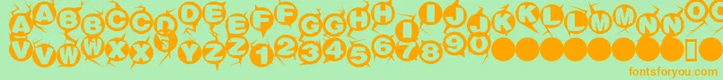 Machine Font – Orange Fonts on Green Background