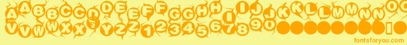 Czcionka Machine – pomarańczowe czcionki na żółtym tle