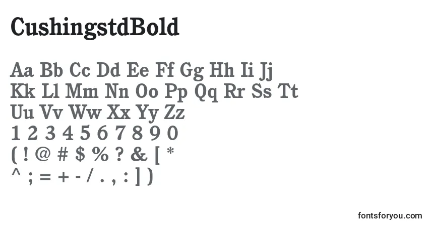 Czcionka CushingstdBold – alfabet, cyfry, specjalne znaki