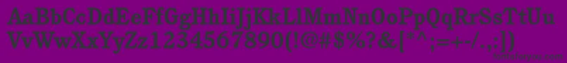 Czcionka CushingstdBold – czarne czcionki na fioletowym tle