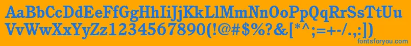 CushingstdBold Font – Blue Fonts on Orange Background