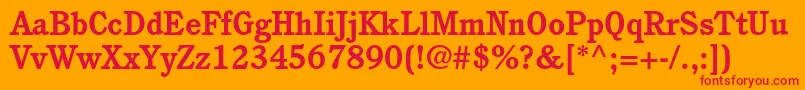 フォントCushingstdBold – オレンジの背景に赤い文字