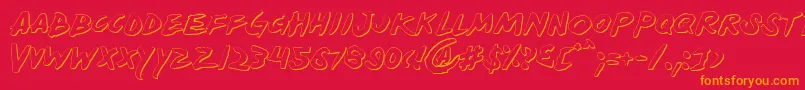 YellowjacketShadow Font – Orange Fonts on Red Background