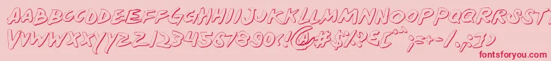 YellowjacketShadow-Schriftart – Rote Schriften auf rosa Hintergrund