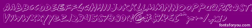 YellowjacketShadow Font – White Fonts on Purple Background