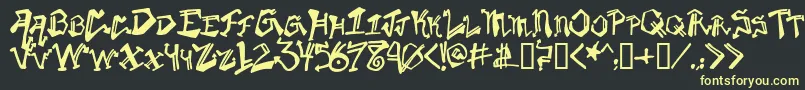 Krylon Font – Yellow Fonts on Black Background