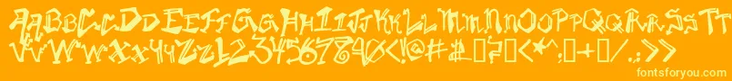 Krylon Font – Yellow Fonts on Orange Background