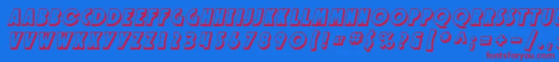 SfSpeakeasyShadedOblique Font – Red Fonts on Blue Background