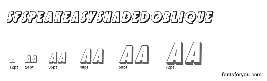 Размеры шрифта SfSpeakeasyShadedOblique