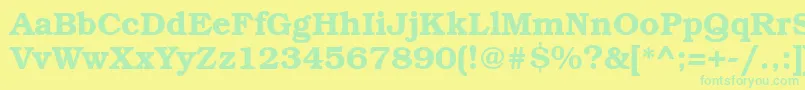 BookmanattBold Font – Green Fonts on Yellow Background