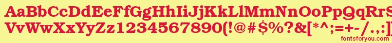 フォントBookmanattBold – 赤い文字の黄色い背景