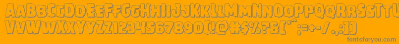 Saiba mais sobre a fonte Howlinmadshadow Fonte Howlinmadshadow – fontes cinzas em um fundo laranja