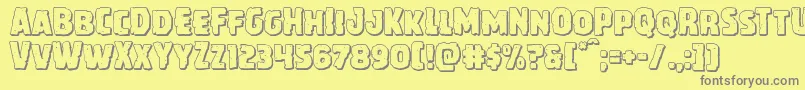 Howlinmadshadow-fontti – harmaat kirjasimet keltaisella taustalla