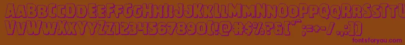 Czcionka Howlinmadshadow – fioletowe czcionki na brązowym tle
