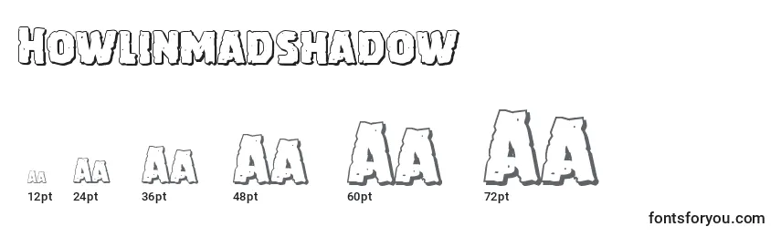 Размеры шрифта Howlinmadshadow