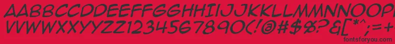 AnimeAce2.0BbItalic Font – Black Fonts on Red Background