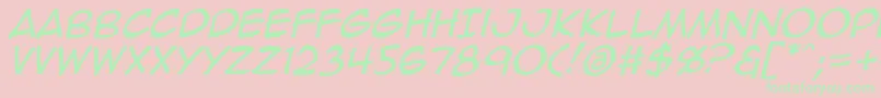 AnimeAce2.0BbItalic Font – Green Fonts on Pink Background