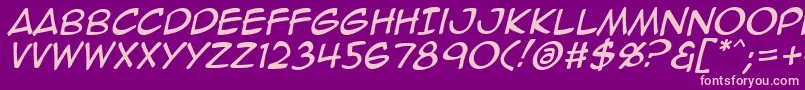 AnimeAce2.0BbItalic Font – Pink Fonts on Purple Background