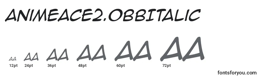 Размеры шрифта AnimeAce2.0BbItalic