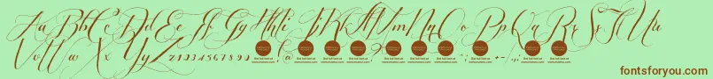 PersonaluseShippedgoods1 Font – Brown Fonts on Green Background