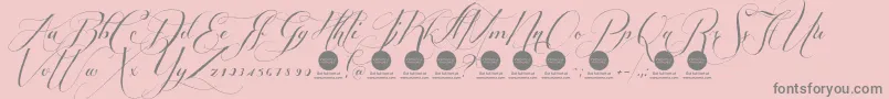 PersonaluseShippedgoods1-Schriftart – Graue Schriften auf rosa Hintergrund