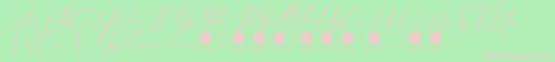 PersonaluseShippedgoods1-fontti – vaaleanpunaiset fontit vihreällä taustalla