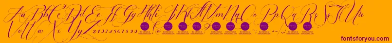 PersonaluseShippedgoods1-fontti – violetit fontit oranssilla taustalla