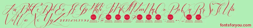 PersonaluseShippedgoods1 Font – Red Fonts on Green Background