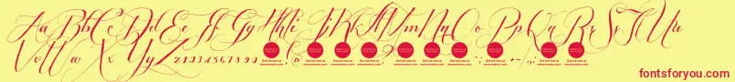 PersonaluseShippedgoods1 Font – Red Fonts on Yellow Background