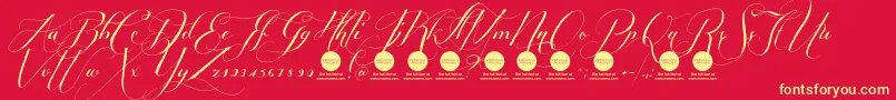 PersonaluseShippedgoods1 Font – Yellow Fonts on Red Background