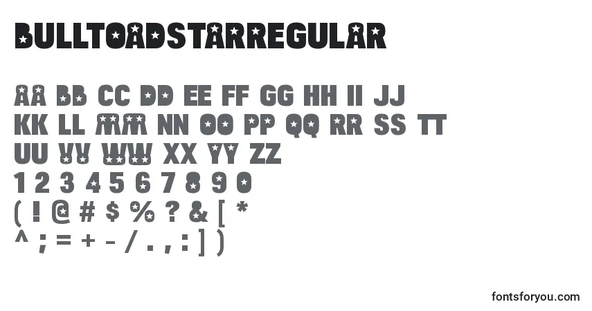 Schriftart BulltoadstarRegular – Alphabet, Zahlen, spezielle Symbole