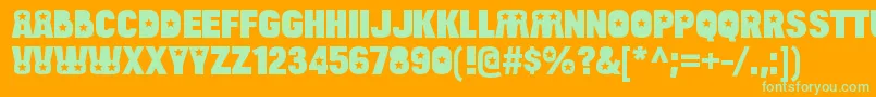 BulltoadstarRegular Font – Green Fonts on Orange Background