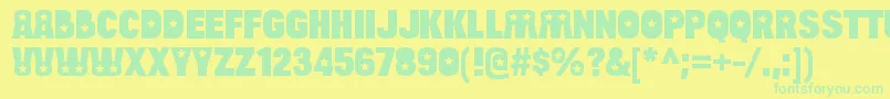Czcionka BulltoadstarRegular – zielone czcionki na żółtym tle