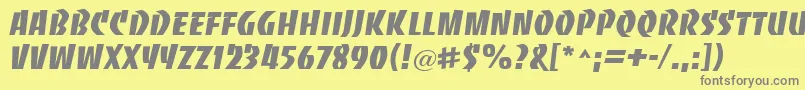 Bacca Font – Gray Fonts on Yellow Background