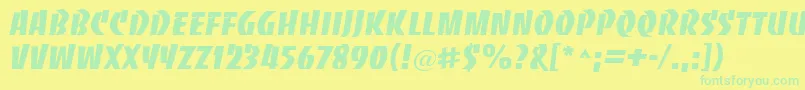 Bacca Font – Green Fonts on Yellow Background