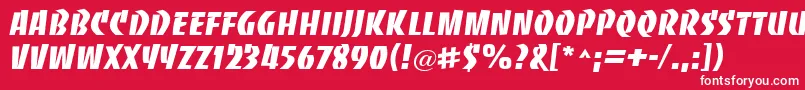 フォントBacca – 赤い背景に白い文字