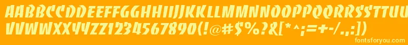 Шрифт Bacca – жёлтые шрифты на оранжевом фоне