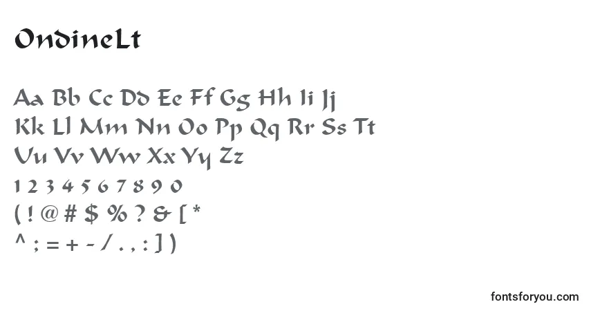 Schriftart OndineLt – Alphabet, Zahlen, spezielle Symbole