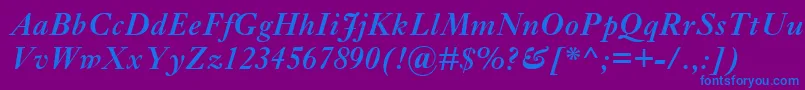 EhrhardtMtSemiboldItalic Font – Blue Fonts on Purple Background