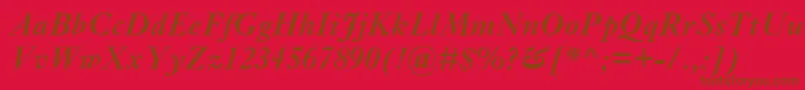 EhrhardtMtSemiboldItalic Font – Brown Fonts on Red Background