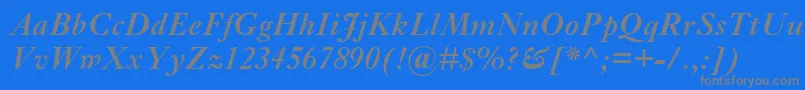 EhrhardtMtSemiboldItalic Font – Gray Fonts on Blue Background