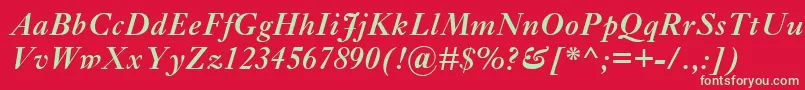 EhrhardtMtSemiboldItalic Font – Green Fonts on Red Background