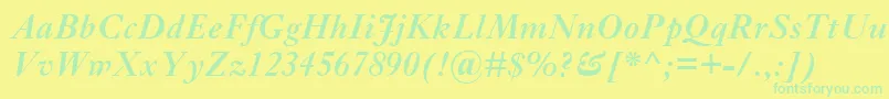 EhrhardtMtSemiboldItalic Font – Green Fonts on Yellow Background