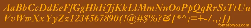 EhrhardtMtSemiboldItalic Font – Orange Fonts on Brown Background