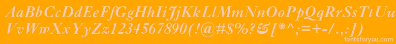 EhrhardtMtSemiboldItalic Font – Pink Fonts on Orange Background