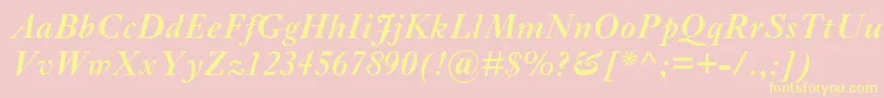 EhrhardtMtSemiboldItalic Font – Yellow Fonts on Pink Background