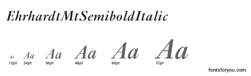 Размеры шрифта EhrhardtMtSemiboldItalic
