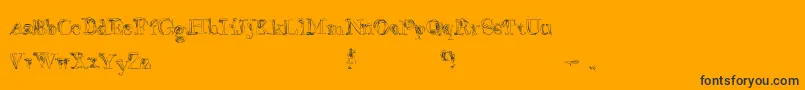 FalseAdvertising-Schriftart – Schwarze Schriften auf orangefarbenem Hintergrund