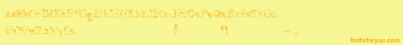 FalseAdvertising Font – Orange Fonts on Yellow Background