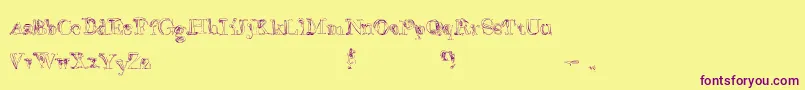 FalseAdvertising Font – Purple Fonts on Yellow Background